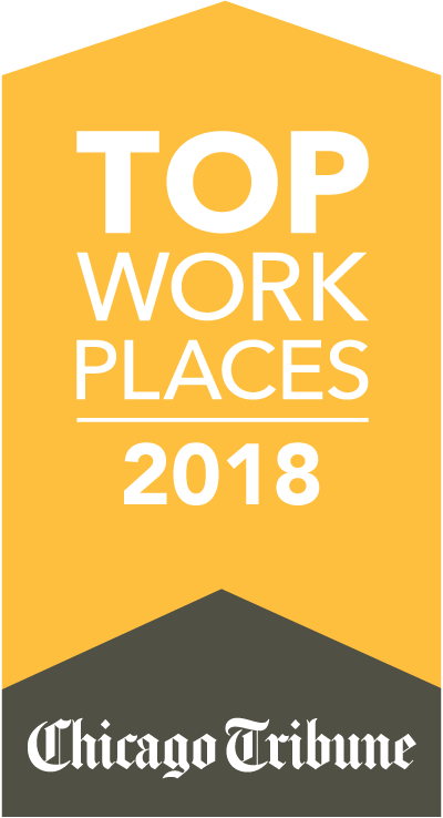 2018 Chicago Tribune Award für Top Work Places (Beste Arbeitsplätze)